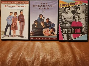 PRETTY IN PINK , THE BREAKFAST CLUB & SIXTEEN CANDLES (DVD) Brat Pack VERY GOOD - Picture 1 of 4
