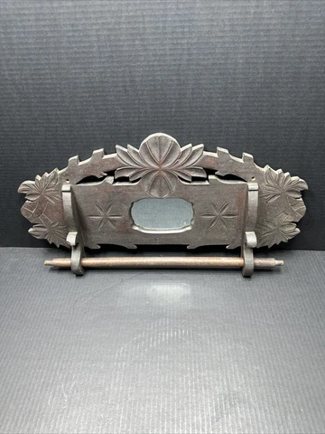 VINTAGE WOODEN WALL MIRROR RACK WALL TOWEL HOLDER Cover