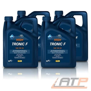 4x 4 L = 16 LITER ARAL HIGHTRONIC HIGH TRONIC F 5W-30 MOTOR-ÖL MOTOREN-ÖL - Bild 1 von 3