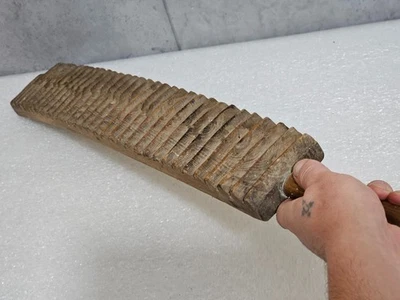 Antique Wooden Laundry & Ironing Board with Handle Early 20th Century Wash Tool - Image 1 of 4