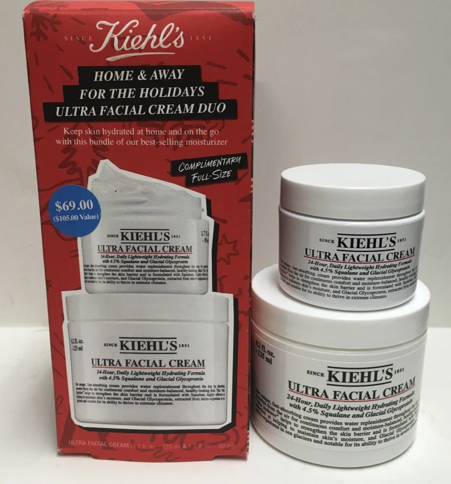 Kiehls Ultra Crema Facial Hogar y Visitante Set 1.7 + 4.2 OZ Tamaños Nuevo en Caja Foto 1 de 4