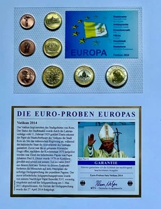 4  Euro Kursmünzensätze-Proben, Vatikan, Lettland 2014, Monaco 2015 + San Marino - Bild 1 von 5