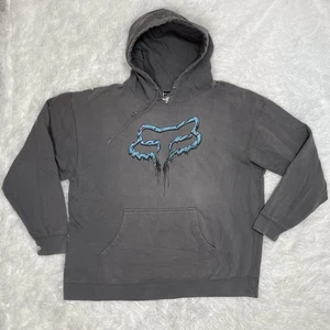 Sudadera con Capucha Fox Racing Para Hombre Talla XL Gris Verde Azulado Sudadera Y2K Patinador Algodón - Imagen 1 de 9