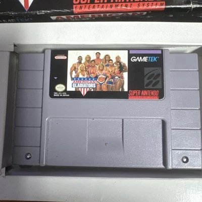SNES Super Nintendo American Gladiators With Original Box + Reg Card - Image 1 of 4