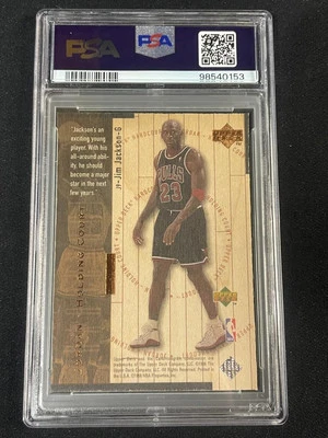Michael Jordan Holding Court 1998 UD Hardcourt BRONZE #j9 PSA 8 NM-MT SN 114/230 - Image 1 of 3