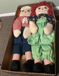 RARA bambola vintage e retrò Raggedy Ann e Andy 33 pollici originale - Foto 1 di 8