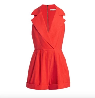 NUEVO, Camisa Mameluco Alice + Olivia Meritt Mezcla Lino Talla 14 #MD922 Foto 1 de 4