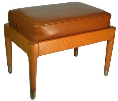 Vintage MCM Foot Stool Oak Hill Rom - Image 1 of 4