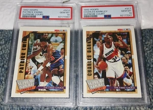 (2) 1992-93 HOOPS SUPREME COURT #SC7 CHARLES BARKLEY & #SC4 PATRICK EWING PSA 10 - Picture 1 of 2