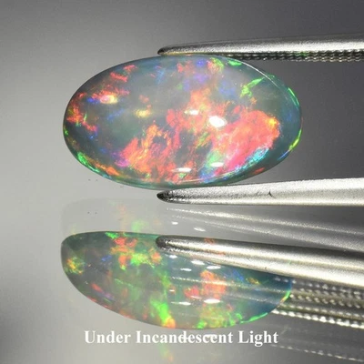 💎 2.82ct 14.2x8mm Oval Cabochon Natural Black Opal - Color Flash, Ethiopia Gem - Image 1 of 4