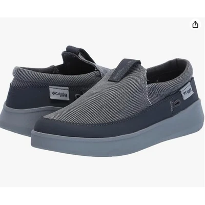 NIB Columbia Grey Youth Boatside PFG Size 4 Kids Canvas Boat Shoe NEW Boy Girl - Image 1 of 4