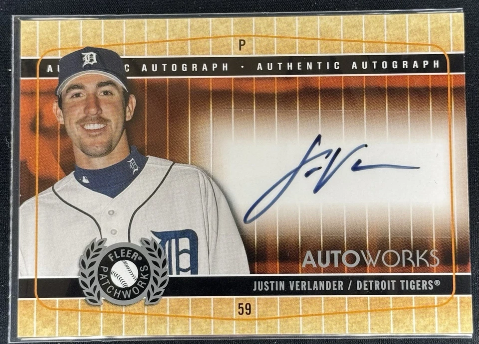 2005 FLEER PATCHWORKS AUTOWORKS JUSTIN VERLANDER RC AUTO #/99 - Image 1 of 2