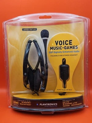 Plantronics DSP-400 Digitally Enhanced USB Foldable Stereo Headset Gaming New - Image 1 of 4