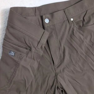 LL Bean Venture Stretch Pants Mens 42x30 Straight Leg Hike Gorp Nylon Brown - Picture 1 of 9