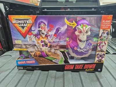 Monster Jam Grim 2019 juego de desmontaje con excavadora de tumbas Monster Truck  Foto 1 de 4