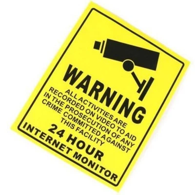 25*20cm Warning Signs Sticker Decal CCTV Surveillance Security Camera Sticker - Image 1 of 4