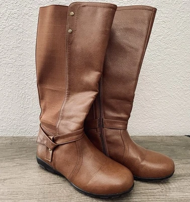 Bota Miriam Cloudwalkers ancha alta en coñac/marrón - para mujer talla 7W EE. UU. Foto 1 de 4