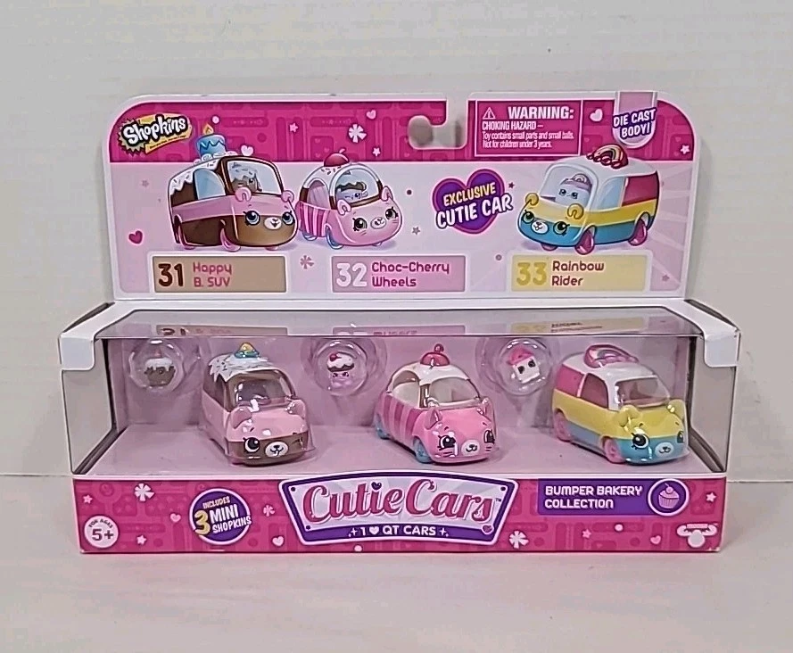Shopkins Cutie Cars Bumper Bakery Collection Car & 3 Minis HTF H4