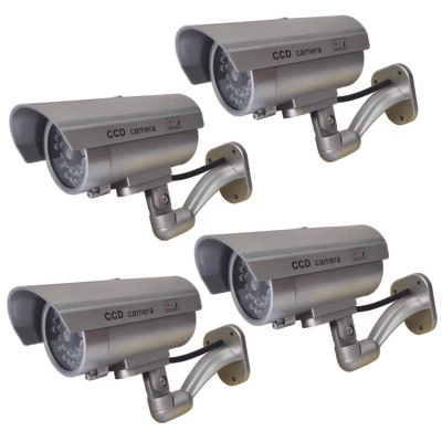 YUARISX 4x Outdoor Dummy Security Camera Fake Flashing IR Bullet CCTV Home Surveillance