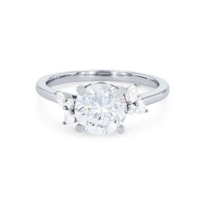 2.20 Carat Round IGI Certified Lab Grown Diamond Rings For Her 14K white Gold - Picture 1 of 7