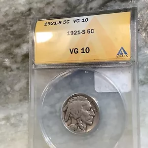Buffalo Nickel 1921-S en muy buen estado10 - Imagen 1 de 2