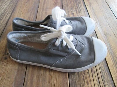 TOMS Zapatos Niños Talla Juvenil 12.5 Zapatilla Lona Con Cordones Gris Blanco Niños Niños Foto 1 de 4
