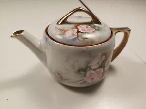 TEIERA VINTAGE ART DECO porcellana dipinta a mano MZ AUSTRIA Moritz Zdekauer rose rosa - Foto 1 di 7