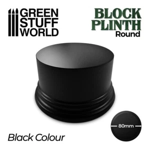 Round Block Plinth 8cm - Black - mdf wood scenery figures exhibition - Picture 1 of 3