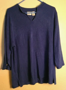 NUOVO maglione Kim Rogers blu cobalto Cashmalon maglia pull over 1 x maniche a 3/4 - Foto 1 di 3