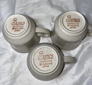 Hearthside Classics Japanese Stoneware Coffee Mugs Beige Vintage. 3x - Picture 1 of 9