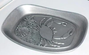 LOVELY WILTON ARMETALE PEWTER CRAB SHELL BREAD BISCUIT NIBBLES FOOD SERVING TRAY - Picture 1 of 1