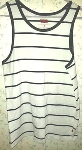Levi's Men's Tank Top.  Sized M. Off White With Blue-Black Narrow Stripe.   - Picture 1 of 3