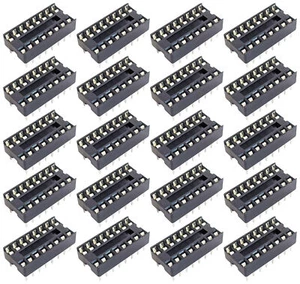 20 Pack 16 Pin Solder Tail Low Profile DIP IC Socket,0.79"x0.39"x0.15" - Picture 1 of 5