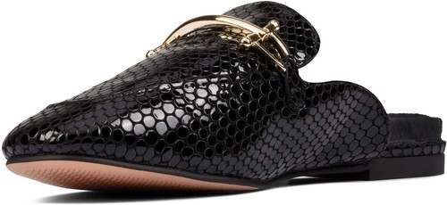 Scarpe da donna Clarks comode in pura pelle 2 muli nere taglia 8 5 nuove con etichette