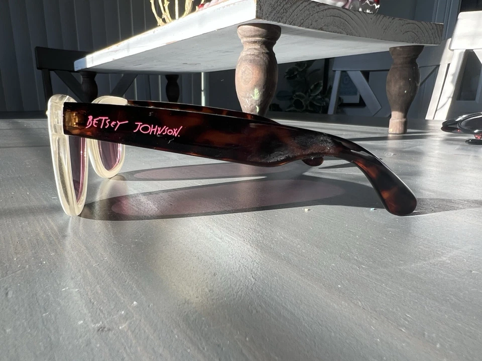 Betsey Johnson Sunglasses: White With Tortoise Shell Arms - Image 1 of 4