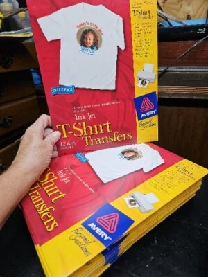 22 Avery Fabric Transfers Inkjet Printers 8 1/2 x 11 White 12 Packs 264 pc. - Image 1 of 4