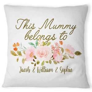 Diese Mama gehört personalisiertes Baumwollkissen Spruch Geburtstag Geschenkidee Mama - Bild 1 von 4