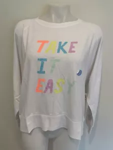 Sudadera GAP Love Take It Easy Estampado Ropa de salón Prenda para el torso relajado suave cuello redondo Nueva con etiquetas - Imagen 1 de 5