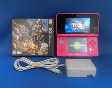 [Free ship] Nintendo 3DS Console Gloss Pink Japan model + Monster Hunter 4G