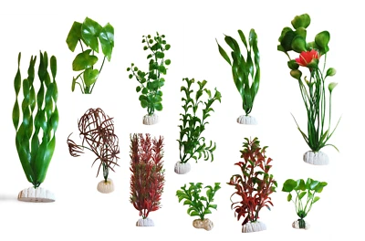 Artificial Aquarium Fish Tank Plants Decoration Plastic Plants Assorted Sizes - image 1 of 4