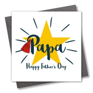 Father's Day Card, Star, Papa, Happy Father's Day, Tassel Embellished - Picture 1 of 4