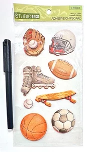 Studio 112 Chipboard Sports Stickers Scrapbooking Embellishment Card Making - Picture 1 of 1