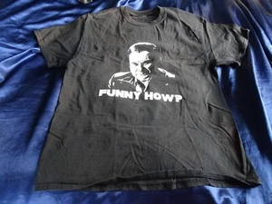 Stencil Graphic Print Joe Pesci Funny How? Movie Quote Fan T Shirt Faded Black L - Picture 1 of 8