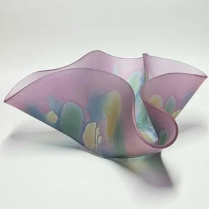 Rueven Glass Hand Blown 10"x4"x9" Pinched Bowl/Vase By Nouveau Art Glass USA  - Picture 1 of 9