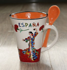 NEU OLE Mosaic Kaffeetasse Lffel bunt ESPANA Tnzerin Tasse Flamenco Spanien