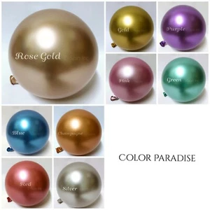 20x 12" Metallic Luftballons Metal Feel Cyber Chrom Latexballon Hochzeit Geburtstag - Bild 1 von 19