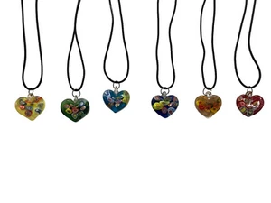 COLLANA CIONDOLO VETRO TIPO MURRINA MULTICOLORE A FORMA DI CUORE CORDINO CAUCCIU - Imagen 1 de 8