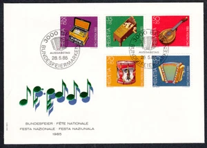 Suiza Sobre Primer Dia FDC Yvert 1225/29 Musica 1985 - Imagen 1 de 1