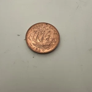 Great Britain 1/2 Penny 1960 Bronze Coin KM#896 lightly circulated Very Nice - Picture 1 of 2