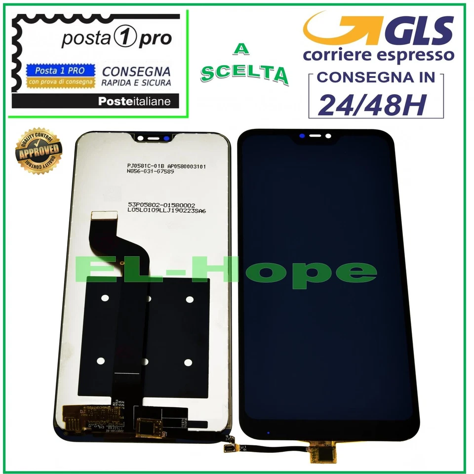 DISPLAY LCD PER XIAOMI MI A2 LITE Redmi 6 Pro TOUCH SCREEN SCHERMO VETRO NERO